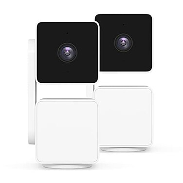WYZE Cam Pan v3 Indoor/Outdoor IP65-Rated 1080p Pan/Tilt/Zoom Wi-Fi Smart Home Security Camera with Color Night Vision, 2-Way Audio, Compatible with Alexa &amp; Google Assistant, White, 2-Pack