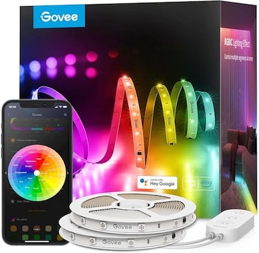 Govee 100ft RGBIC LED Strip Lights, Smart LED Lights Work with Alexa and Google Assistant, LED Lights for Bedroom WiFi App Control Segmented DIY Multiple Colors, Color Changing Light, NOT Waterproof