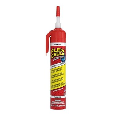 Flex Caulk, Waterproof &amp; Weatherproof Hybrid Polymer Sealant, Strong, Paintable, Indoor, Outdoor, Bath, Shower, Sink, Window, Baseboards, Door, RV, Roof, Wood, Auto &amp; Marine, White, 9 oz, 1-Pack