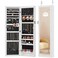 Elevon 6 LEDs Jewelry Cabinet Organizer, 47.2-inch Jewelry Armoire with Full-Length Mirror, Wall or Door Mounted Jewelry Storage, Lockable Large Capacity Storage, White