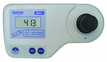 Milwaukee Mi414 Chloride Colorimeter, 192mm Length x 104mm Width x 52mm Height, 0.00 - 20.00 mg/L, 0.01 mg/L Resolution, LCD Display