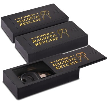 RamPro Hide A Key Magnetic Key Holder Under Car - Hide A Key for Your Car So You Never Lock Out - Plastic Magnet Key Hider to Store a Spare Key for Your Home, Storage, Office, or Vehicle - 3 pack