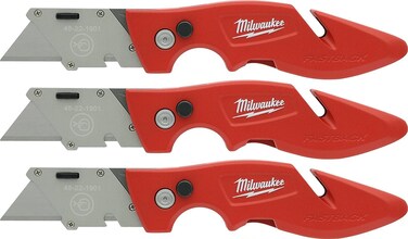 Milwaukee 48-22-1901F Fastback Utility Knife with Wire Stripping Compartment, and Gut Hook (3 Pack of 48-22-1901)