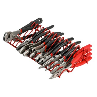 ARES 62003 - Red 16-Slot Plier Rack - Keep Pliers Organized in Tool Drawer - 3/4-Inch Slots Fit Most Pliers - PVC Coating Protects Pliers and Prevents Slippage