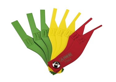 ARES 70924-8-Piece Brake Pad Gauge Tool Set 20-Gauge Sheet Metal - Corrosion Resistant High Visibility Powder Coat Finish