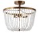 JONATHAN Y JYL9021A Georgian 15" Stone/Metal LED Flush Mount, Contemporary, Modern, Transitional, Office, Living Room, Family Room, Dining Room, Foyer, Hallway, Antique Gold/White