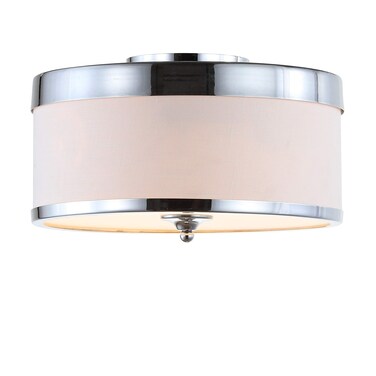 JONATHAN Y JYL9032A David 15" Metal LED Flush Mount Glam,Transitional,Traditional,Classic Dimmable, 2700K Cozy Warm Light, for Kitchen,Hallway,Bathroom,Stairwell, Chrome/White
