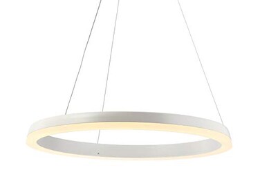 JONATHAN Y JYL7200A Baxter 23.5" Integrated LED Metal Hoop Pendant Modern Contemporary Transitional Dimmable Adjustable Dining Room Living Room Kitchen Foyer Bedroom Hallway, Matte White
