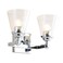 JONATHAN Y JYL7433A Marion 12.75" 2-light Hurricane Metal/Glass Vanity Light Contemporary Transitional 2700K LED 4W Bulbs Reversible Entryway Lobby Kitchen Bathroom Bedroom Living Room Hallway, Chrome