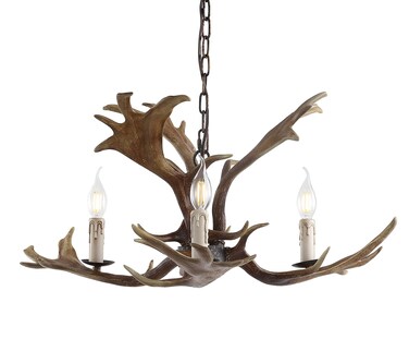 JONATHAN Y JYL6303A Eldora 27" Adjustable Resin Antler 3-Light LED Chandelier,Rustic, Cottage, Transitional, Dimmable Dining Room, Living Room, Kitchen, Foyer, Bedroom, Brown