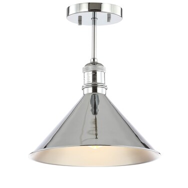 JONATHAN Y JYL9511B Nick 11" Metal LED Semi-Flush Mount, Farmhouse, Transitional, Traditional, Rustic, Industrial, Glam, Coastal, Contemporary, Modern, Kitchen, Bathroom, Hallway, Foyer, Chrome