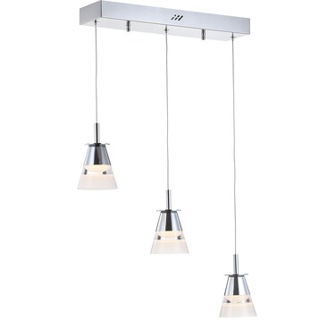 JONATHAN Y JYL7037A Alain 19.5" 3-Light Adjustable Cascading Metal Integrated LED Pendant Contemporary Glam Scandinavian Modern Dimmable Dining Room Living Room Kitchen Commercial Office, Chrome