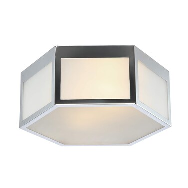 JONATHAN Y JYL7451A Minimo 13" Hexagon Metal/Frosted Glass LED Flush Mount, Classic,Glam,Traditional,Transitional, Dimmable, 2700K Cozy Warm Light Kitchen,Hallway,Bathroom,Stairwell, Chrome
