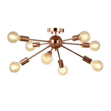 JONATHAN Y JYL7459A Copper 30.5" 8-Light Sputnik Metal LED Flush Mount, Glam,Scandinavian,Minimalist,Midcentury, Dimmable, 2700K Cozy Warm Light Kitchen,Hallway,Bathroom,Stairwell, Copper