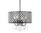 JONATHAN Y JYL7464A Gigi 17" Metal/Crystal Adjustable LED Drop Pendant, Glam, Contemporary, Dimmable Dining Room, Living Room, Kitchen, Foyer, Black