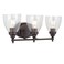 JONATHAN Y JYL7470A Marais 22.5" 3-Light Metal/Glass LED Wall Sconce Traditional 2700K LED 4W Bulbs Reversible Entryway Lobby Kitchen Bathroom Bedroom Living Room Hallway, Oil Rubbed Bronze
