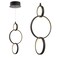 JONATHAN Y JYL7210A Loop 7.75" Adjustable Integrated LED Metal Ring Pendant Contemporary Dimmable Dining Room Living Room Kitchen Commercial Office, Black
