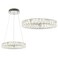 JONATHAN Y JYL7218A Reese 15.7" Adjustable Integrated LED Metal/Crystal Chandelier, Contemporary Glam 4000K 24W Built-in Light for Kitchen Hallway Bathroom Commercial Office Living Room, Chrome/Clear