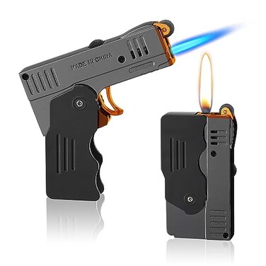Morisk Torch Lighter Switchable Soft/Jet Flame, Butane Pipe Lighter Refillable with Lockable Function, Cool Foldable Lighters Unique Gift for Men(Butane Not Included)