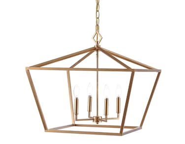 JONATHAN Y JYL7520C Gatsby 23" 4-Light Adjustable Iron Rustic Glam LED Pendant Industrial Vintage Cottage Dimmable Dining Room Living Room Kitchen Foyer Bedroom Hallway, Gold