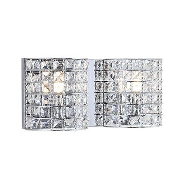 JONATHAN Y JYL7543A Clara Deco 15" 2-Light Metal/Crystal Classic Glam LED Vanity Light Classic Glam Modern Transitional 2700K LED 4W Bathroom Hallway Living Room Bedroom Mirror Cabinet