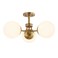 JONATHAN Y JYL7600A Olivier 23.5" 3-Light Bohemian Farmhouse Iron/Frosted Glass LED Semi Flush Mount Modern Contemporary Kitchen Hallway Bathroom Bedroom Entryway Foyer, Brass Gold/White