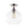 JONATHAN Y JYL7566A Marla 9.75" 1-Light Bohemian Farmhouse Iron/Seeded Glass LED Semi Flush Mount Modern Contemporary 2700K Cozy Warm Light Kitchen Hallway Bathroom Bedroom Foyer, Nickel/Clear