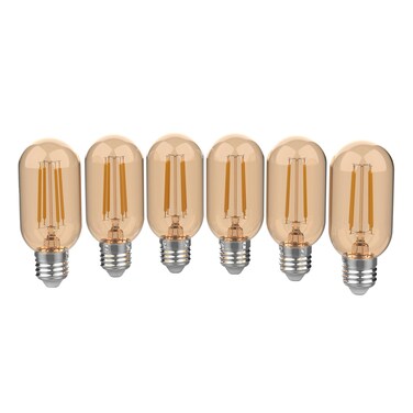 JONATHAN Y BLB-T45A-SET6 Industrial Non-Dimmable LED Edison Glass Bulb, 4W, Equivalent 40W, E26 Base, 80+ CRI, T45 Warm White 2700K, 350 Lumen for Bedroom, Living Room, Office, Tinted Amber, Pack of 6