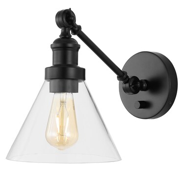 JONATHAN Y JYL7575A Cowie 8" Classic Industrial Iron/Glass Adjustable LED Contemporary Wall Sconce 2700K 4W Bulb for Entryway Lobby Kitchen Bathroom Bedroom Living Room, 1 Light, Oil Rubbed Bronze