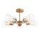 JONATHAN Y JYL9544A Jaynie 21.5" 5-Light Farmhouse Industrial Iron Cylinder LED Semi Flush Mount Modern Transitional Kitchen Hallway Bathroom Bedroom Entryway Foyer, Brass Gold/Clear