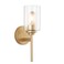 JONATHAN Y JYL9547B Juno 13" 1-Light Farmhouse Industrial Iron Cylinder LED Sconce Modern Transitional 2700K 25W Bulb Entryway Lobby, Brass Gold/Clear, 5.75 in