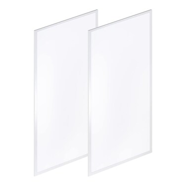 JONATHAN Y JYL9805A-SET2 2 ft. X 4 ft. 50-Watt Dimmable Integrated LED Flat Panel Flush Mount Light with 5500 Lumens 5000K, White (Set of 2),Rectangular