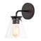 JONATHAN Y JYL9906A Kondo 6.38" 1-Light Modern Farmhouse Iron LED Vanity, Modern, Transitional, Farmhouse, Industrial, Contemporary, Kitchen, Bedroom, Bathroom, Hallway, Foyer, Oil Rubbed Bronze/Clear