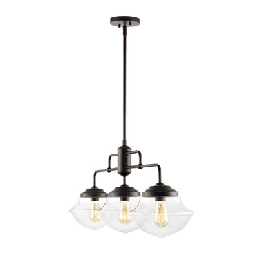 JONATHAN Y JYL7588A Avery 37.5" 3-Light Industrial Farmhouse Rustic Iron/Glass Linear LED Pendant Coastal Dining Room Living Room Kitchen Island Foyer Bedroom, Oil Rubbed Bronze/Clear