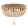 JONATHAN Y JYL1307A Justina Wood Bead 14" 2-Light Farmhouse Bohemian Iron LED Flush Mount Rustic Coastal 2700K Cozy Warm Light Kitchen Hallway Bathroom Stairwell Entryway Foyer, Light Taupe/Chrome
