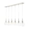 JONATHAN Y JYL1326A Harlow 40.5" 6-Light Modern Contemporary Round Glass/Iron LED Linear Pendant Minimalist, Glam, Industrial, Designer, Office, Living Room, Dining Room, Bedroom, Nickel/Clear