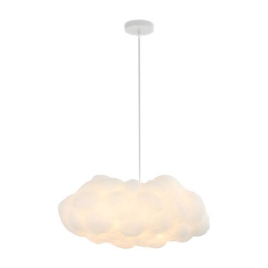JONATHAN Y JYL9073A Zephyr 23" 2-Light Modern Contemporary Silk LED Cloud Pendant Bohemian, Minimalist, Coastal Bedroom Living Room, White
