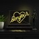 JONATHAN Y NEN1030A Bonjour Heart 15" X 10.3" Contemporary Glam Acrylic Box USB Operated LED Neon Light, Yellow