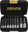 LEXIVON XZN Triple Square Spline Bit Socket Set, Extra Long 4-Inch   10-Piece European Style M4 - M18, Premium S2 Alloy Steel   Enhanced Storage Case (LX-145L)