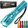 Gorilla Grip Powerful LED 750 FT Water Resistant 5 Adjustable Mode Tactical Flashlight, High Lumens Ultra Bright Zoom Flashlights, Stocking Stuffer Gift, Small Camping Car Mini Flash Light Turquoise