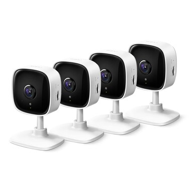 TP-Link Tapo 2K Security Camera for Baby Monitor, Dog Camera w/Motion Detection, 2-Way Audio Siren, Night Vision, Cloud &amp; SD Card Storage, Works w/Alexa &amp; Google Home, 4-Pack (Tapo C110P4)