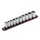 ARES 60101-3/8-Inch Drive Red 9.84-Inch Socket Rail with Locking End Caps - Aluminum Rail Stores up to 10 Sockets and Keeps Your Tool Box Organized
