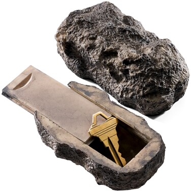 RamPro Hide-a-Spare-Key Fake Rock - Looks &amp; Feels like Real Stone - Safe for Outdoor Garden or Yard, Geocaching (1)