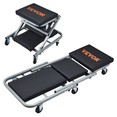 VEVOR Mechanic Creeper, Garage Gift, 36" Z Creeper Seat, 2 in 1 Mechanic Gifts, 300 lbs Capacity, Low Profile Creeper with 6 pcs Wheels in Garage/Shop for Fathers Day Tool Gift