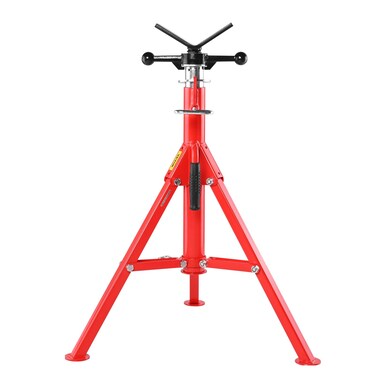 VEVOR Heavy-Duty Pipe Stand Adjustable Folding Pipe Jack Stand   Sturdy Construction 2500 lbs Load Capacity   Ideal for Welding, Automotive, and Construction Projects