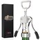 Gorilla Grip Powerful Ergonomic Wine Opener, Multifunctional Wing Corkscrew, Heavy Duty Manual Bottle Openers, Rust Resistant Zinc Alloy Cork Screw, Easy to Use, Dishwasher Safe, Bar Essentials, Black