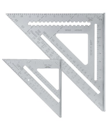 Mr. Pen- Rafter Square, 2 pcs, 7" and 12", Aluminum, Carpenter Square Tool, Woodworking Square, Carpenters Square, Metal Square Ruler