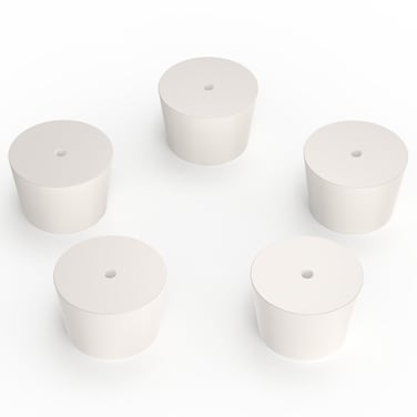 stonylab Solid Rubber Stopper with Single Hole, 5-Pack 9# Air-Tight Control Tapered Lab Seal Stopper
