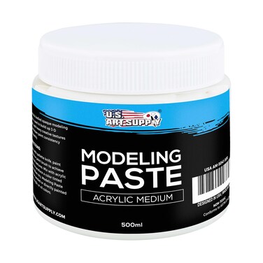 U.S. Art Supply Modeling Paste for Acrylic Painting - 500ml Acrylic Texture Paste for Textured Art, Lightweight Flexible Acrylic Modeling Paste, Non-Toxic, Sandable, Mixable with Paint &amp; Archival-Safe