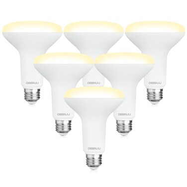 DEGNJU BR30 LED Bulb, Dimmable Flood Lights Indoor CRI80 7W Equivalent 65W 2700K Soft White 650 Lumens, 15000 Lifetime Hours Recessed Light Bulbs, Interior E26 Base LED Can Light Bulbs, 6 Pack